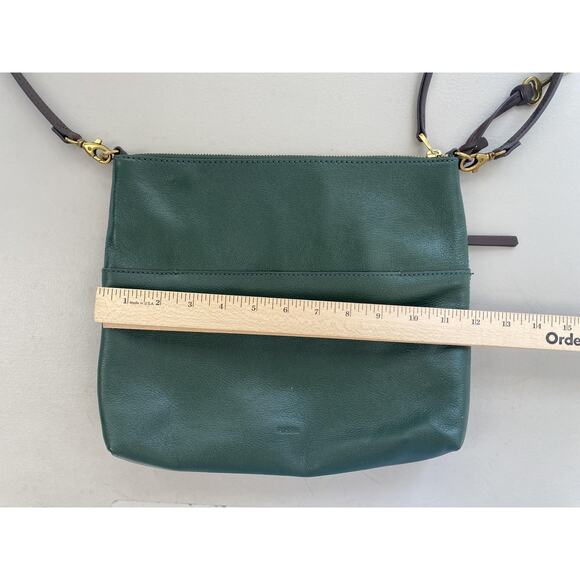 Fossil Crossbody Bag Forest Green Leather Messenger Purse Adjustable Strap - Picture 10 of 15